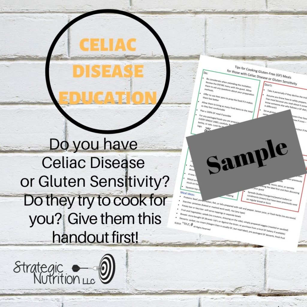 Gluten-Free Celiac Safe Candy Handout