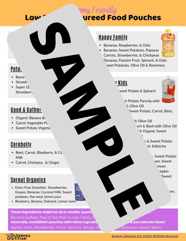 Low FODMAP Pureed Food Pouches